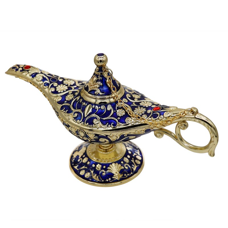 AVESON Classic Vintage Rare Legend Aladdin Magic Genie Costume Lamp Home Table Decoration & Gift, Royal Blue - Image 3